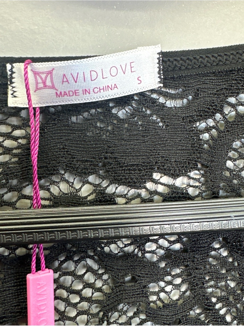 AvidLove Teddy lingerie Woman Small black lace Plunge V Neck & Cross Back<<366> - Picture 7 of 9